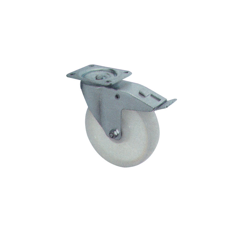 Double Brake Swivel Polyamid Casters And Wheels With Steel Body
