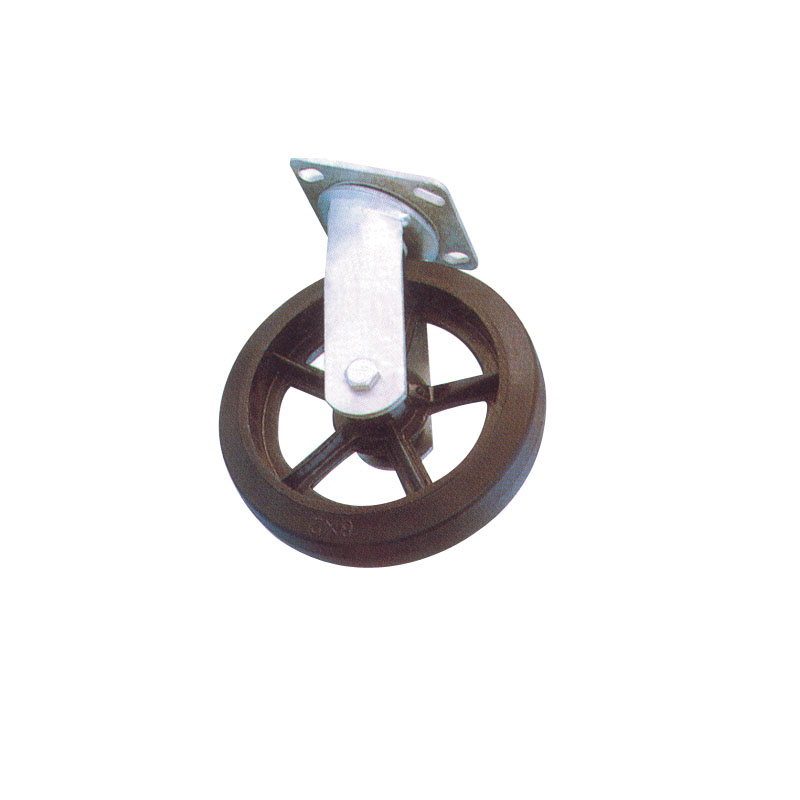 Heavy Duty Rubber Wheels Swivel Natural  With Cast Iron Hub